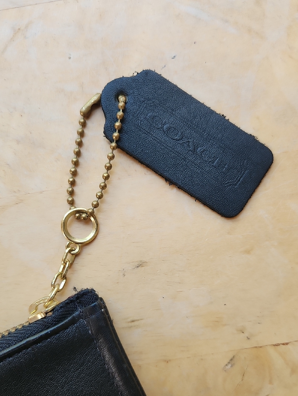 Vintage Coach Black Leather Skinny Cosmetic Pouch Bag - Picture 6 of 11